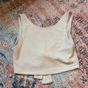 Cream Textured Women's Top